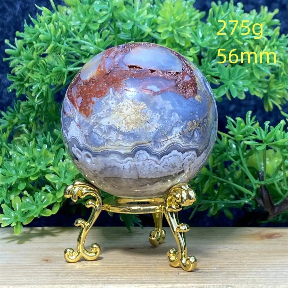 Mexican Crazy Lace Agate + Gold Base