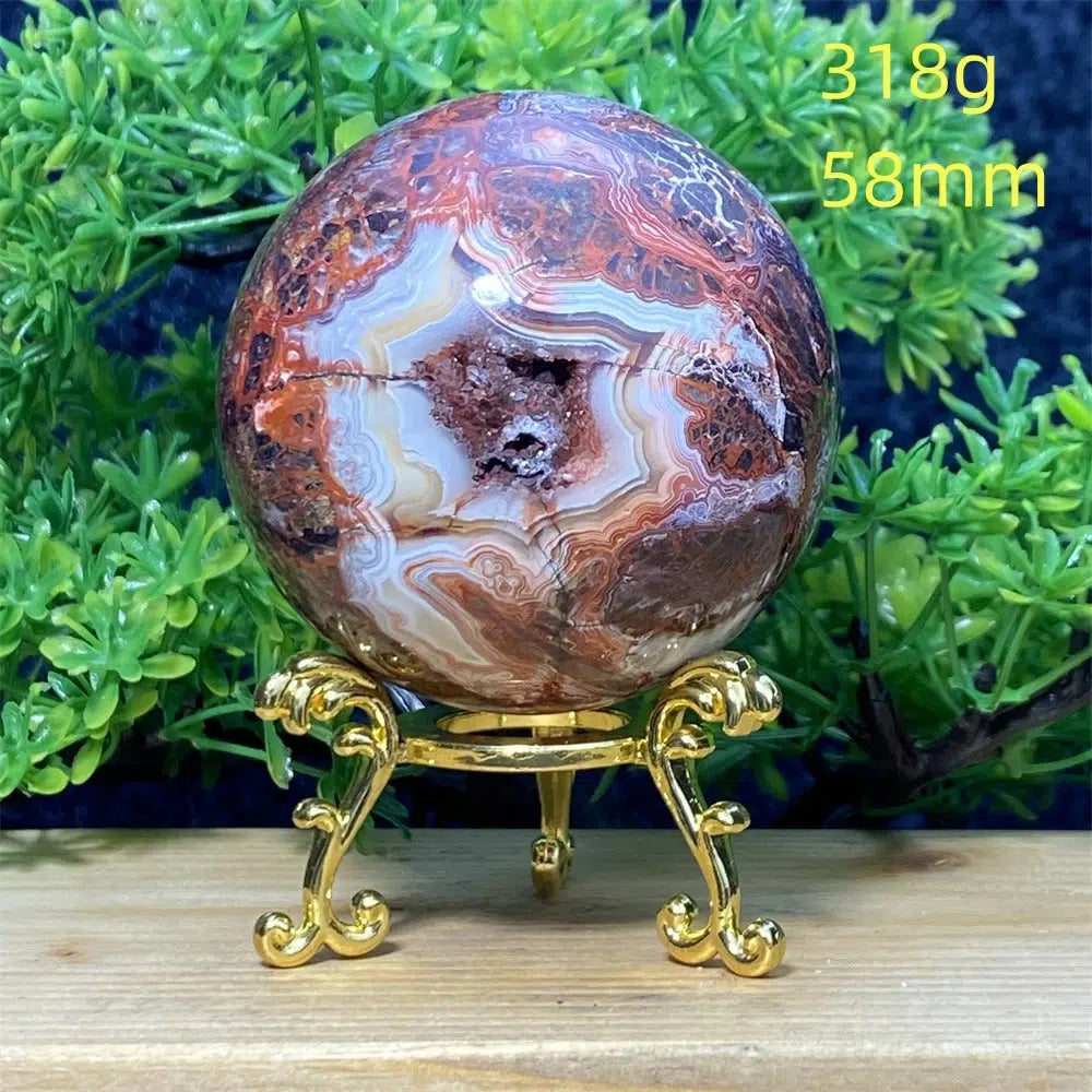 Mexican Crazy Lace Agate + Gold Base