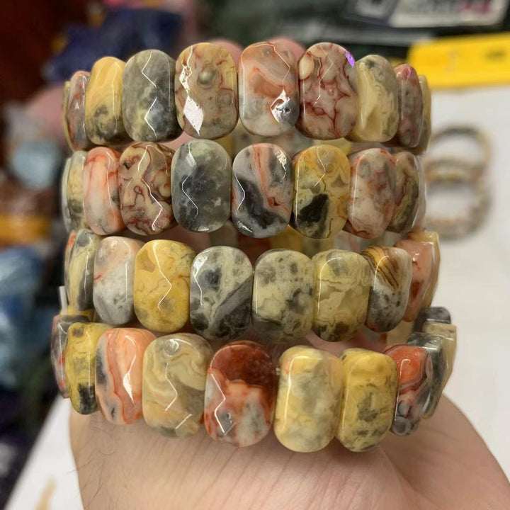 Mexican Crazy Lace Agate Sardonyx Crystal Bracelet