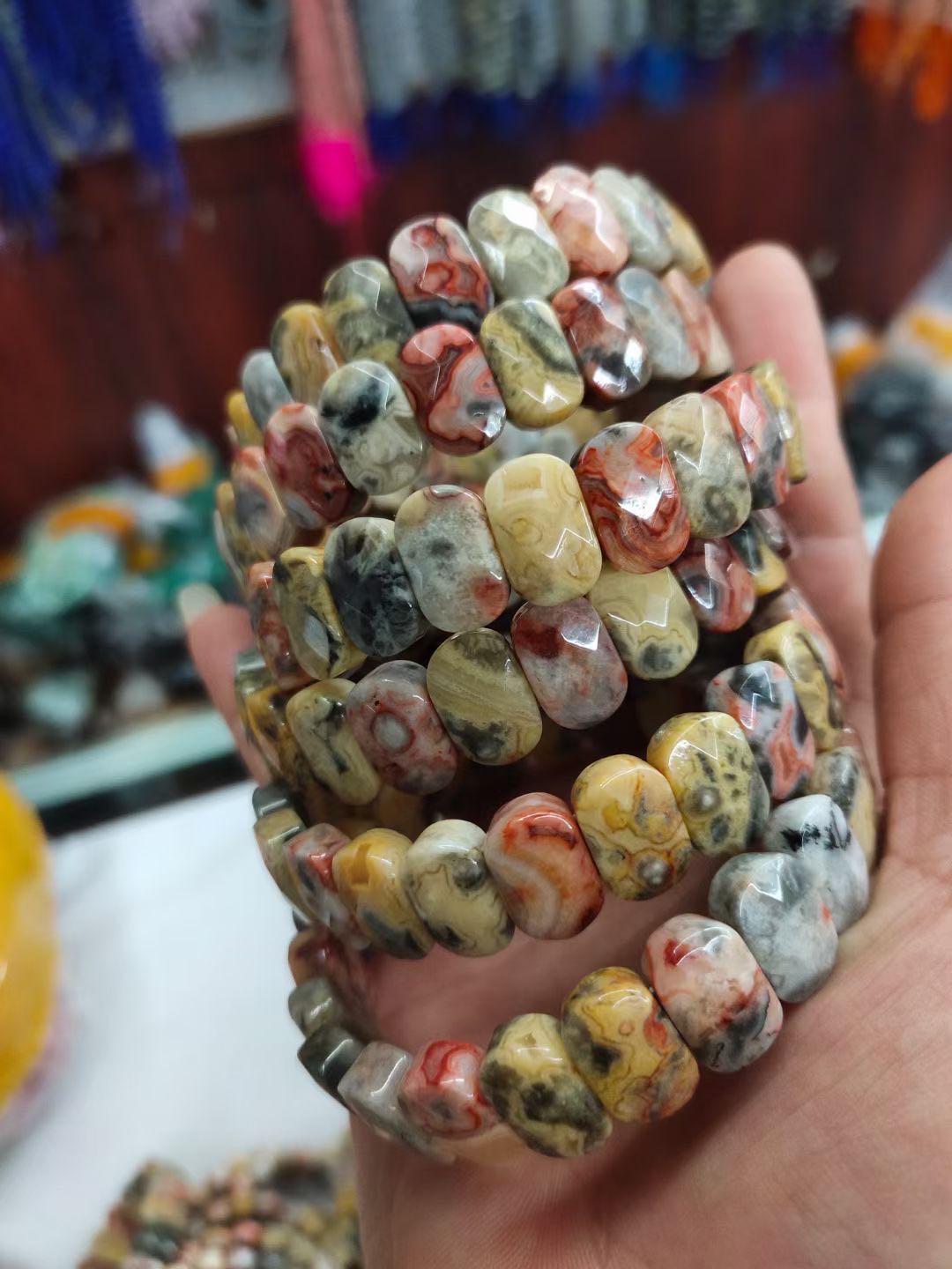 Mexican Crazy Lace Agate Sardonyx Crystal Bracelet