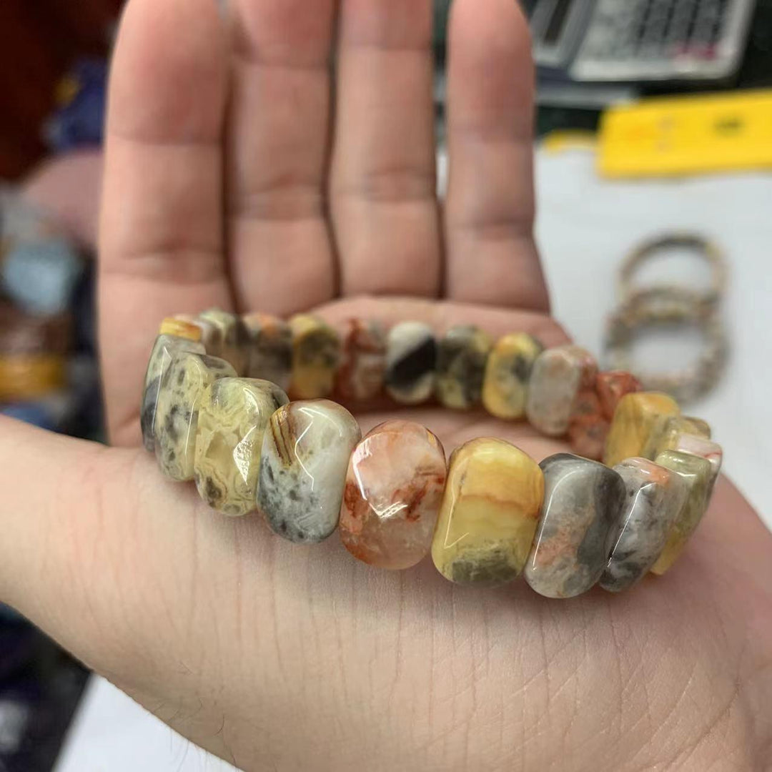 Mexican Crazy Lace Agate Sardonyx Crystal Bracelet