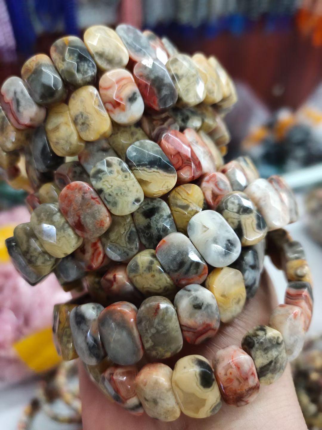 Mexican Crazy Lace Agate Sardonyx Crystal Bracelet