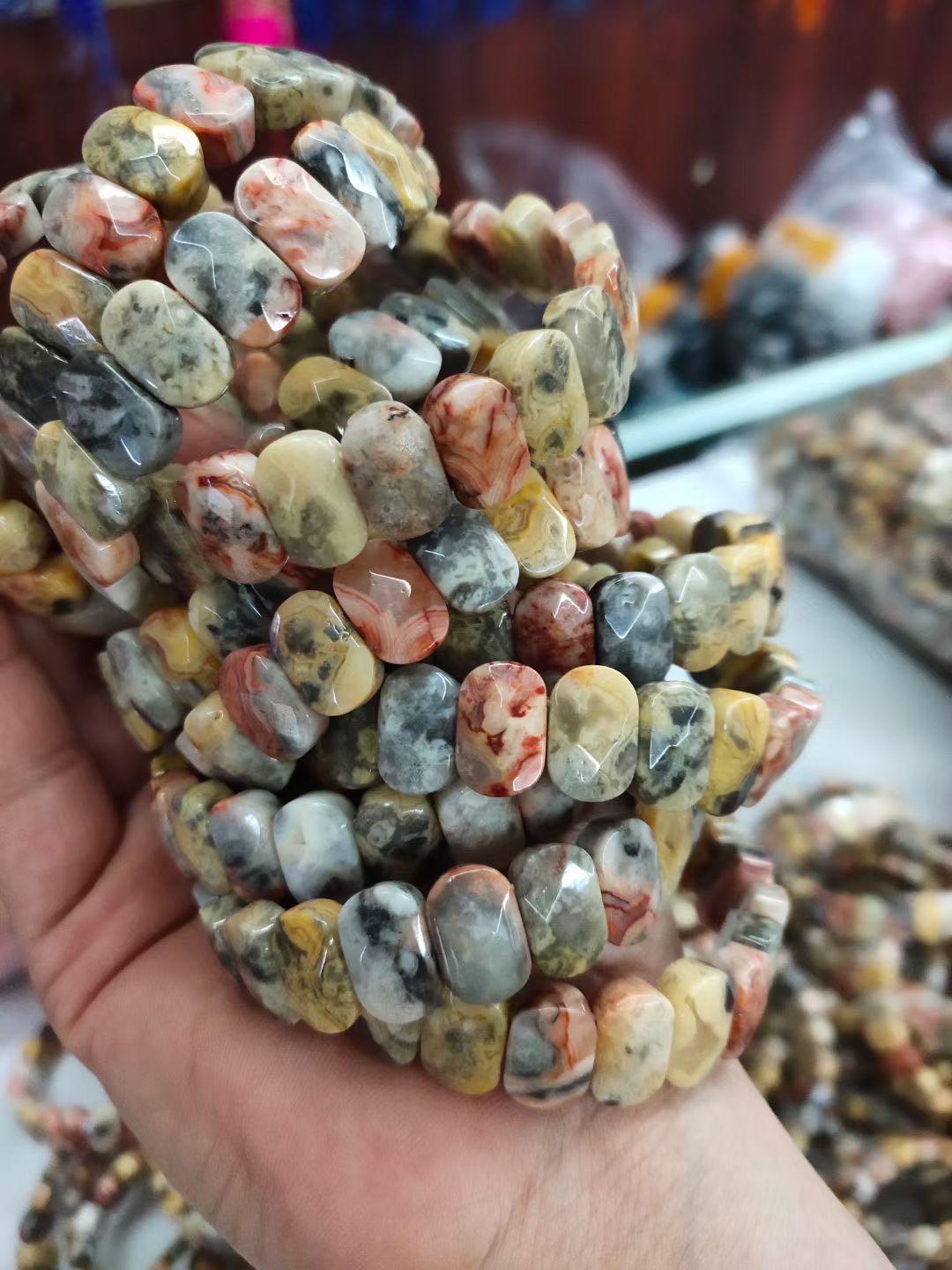 Mexican Crazy Lace Agate Sardonyx Crystal Bracelet