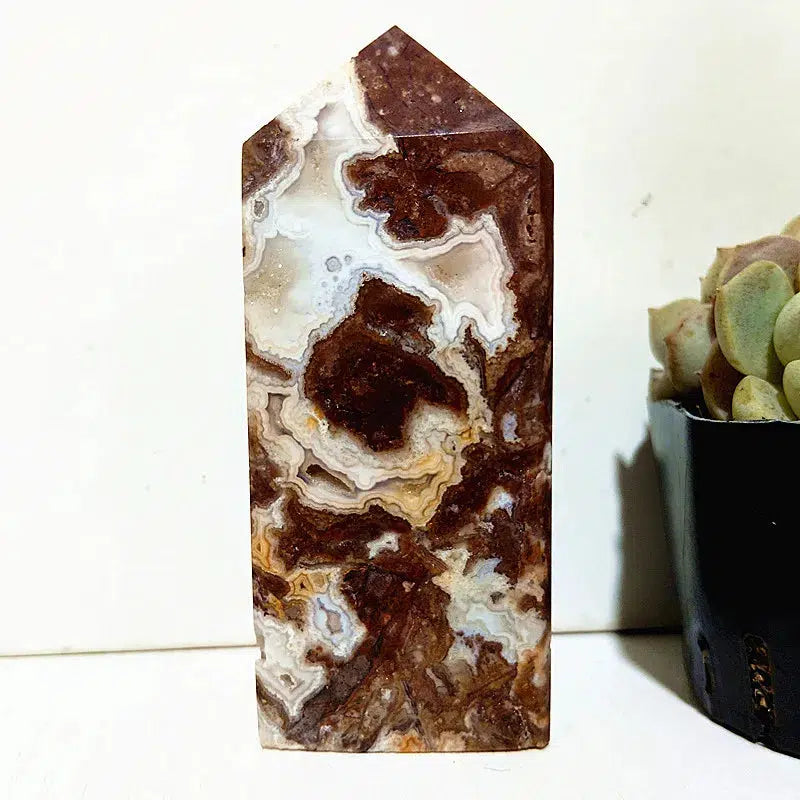 Mexican Lace Agate Crystal Tower