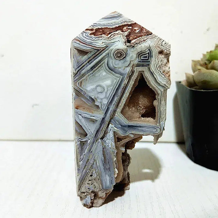 Mexican Lace Agate Crystal Tower