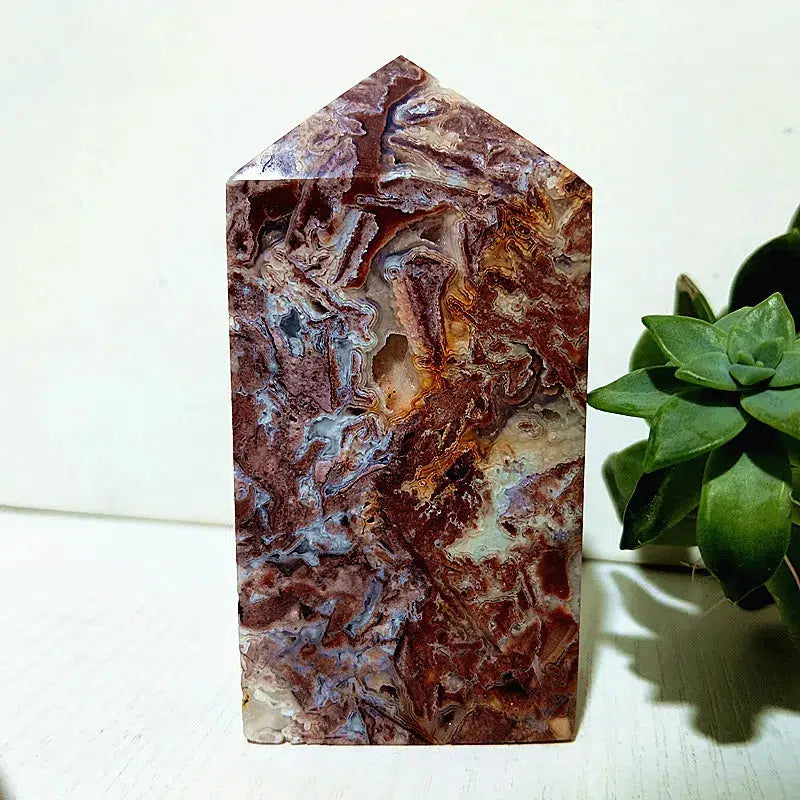 Mexico Lace Agate Crystal Tower