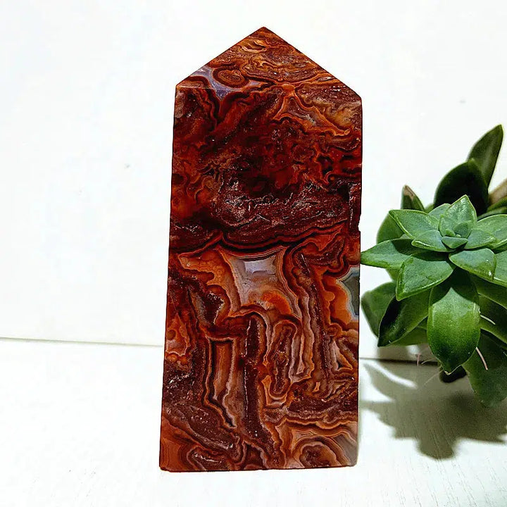 Mexico Lace Agate Crystal Tower