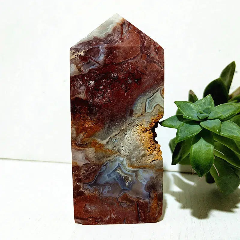 Mexico Lace Agate Crystal Tower