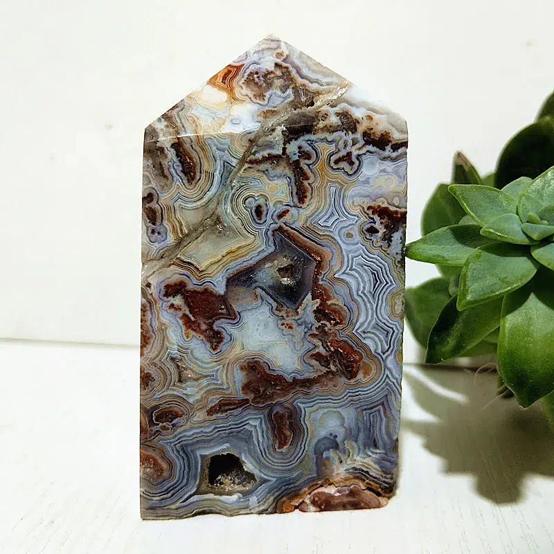 Mexico Lace Agate Crystal Tower