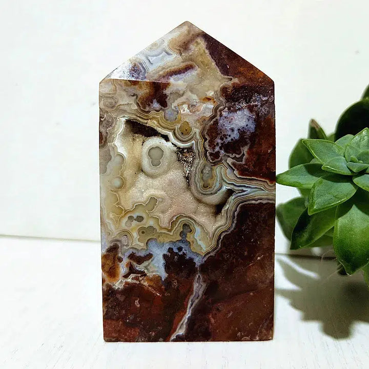 Mexico Lace Agate Crystal Tower