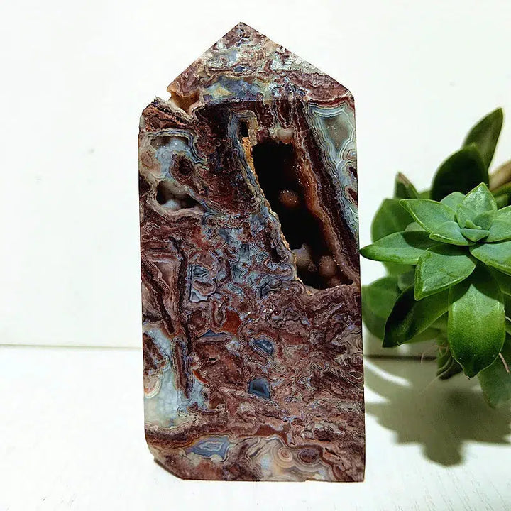 Mexico Lace Agate Crystal Tower