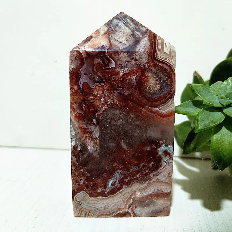 Mexico Lace Agate Crystal Tower