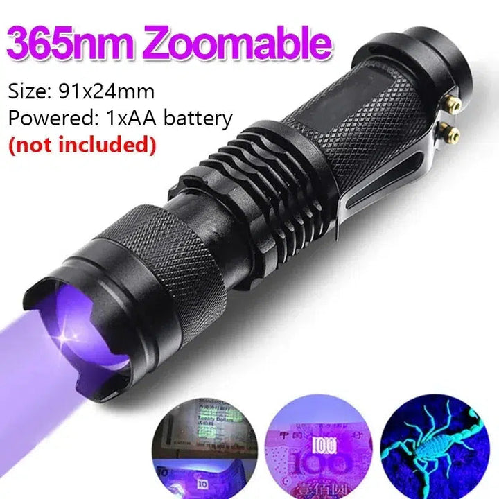 Mini UV Flashlight 365nm Ultraviolet LED