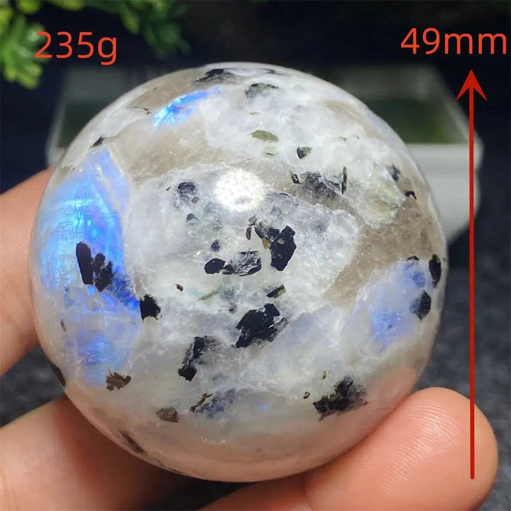 Moonstone with Black Tourmaline Sphere