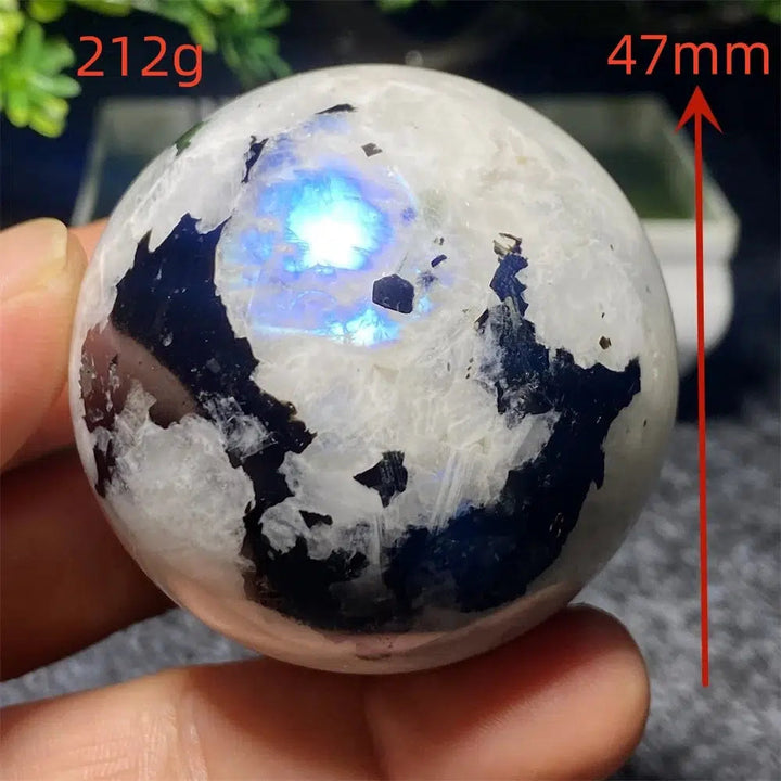 Moonstone with Black Tourmaline Sphere