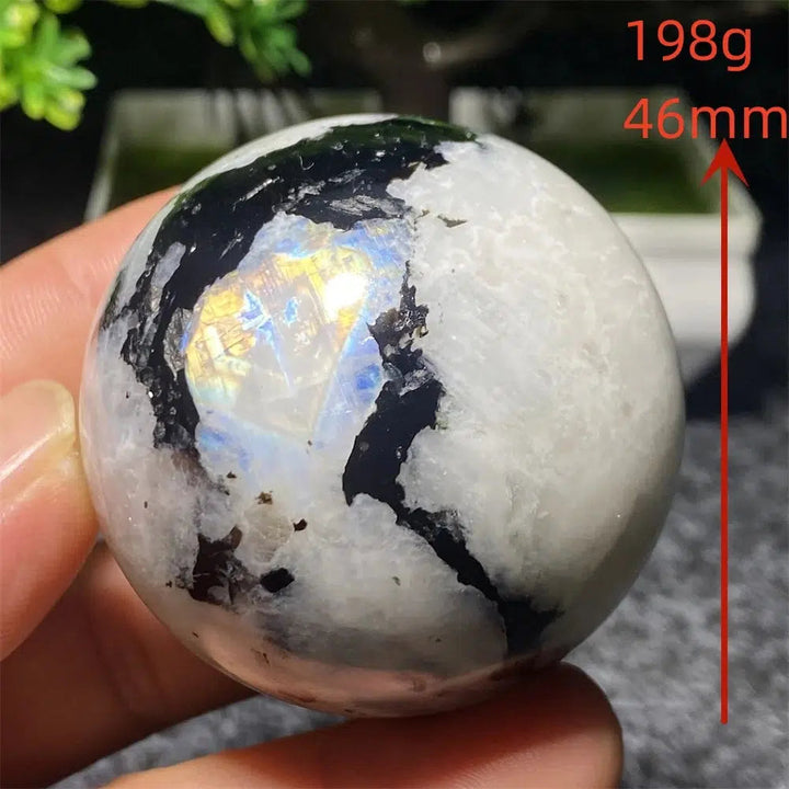 Moonstone with Black Tourmaline Sphere