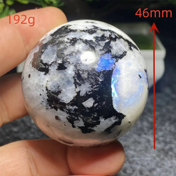 Moonstone with Black Tourmaline Sphere