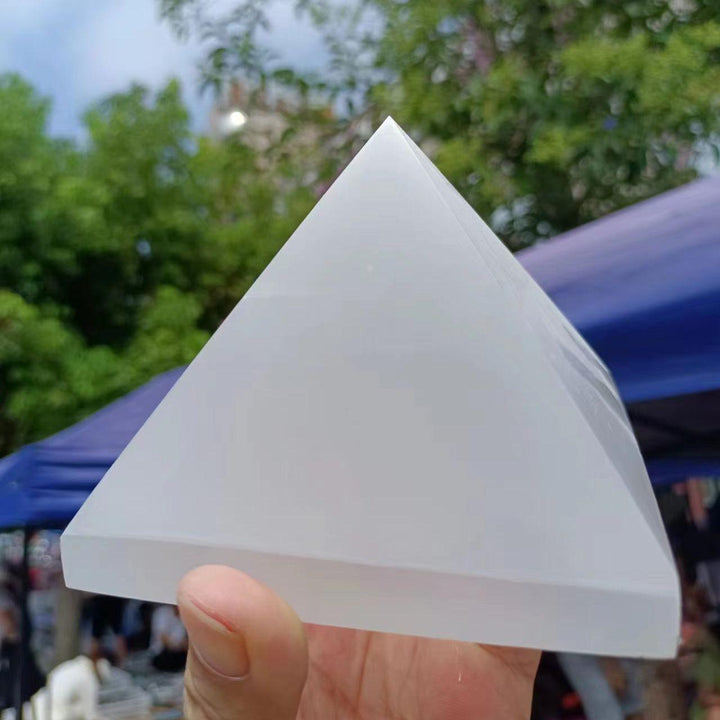 Moroccan Selenite Carved Pyramid