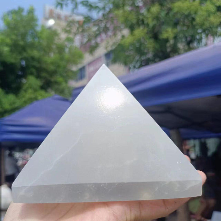 Moroccan Selenite Carved Pyramid