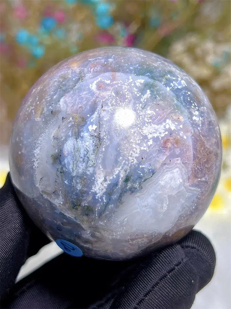 Moss Agate Druzy Sphere