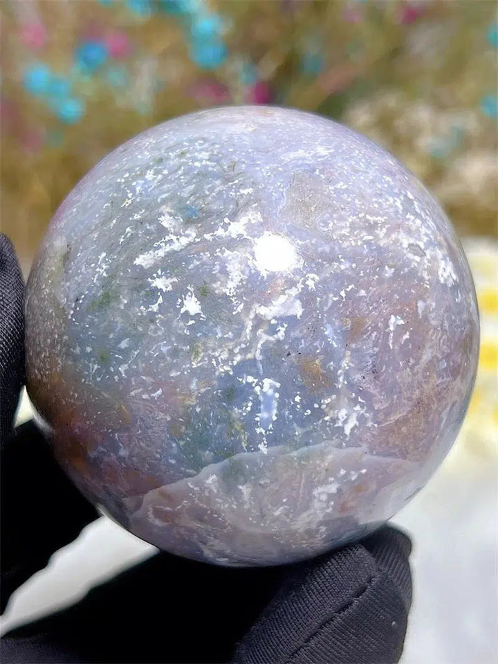 Moss Agate Druzy Sphere