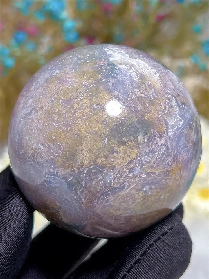 Moss Agate Druzy Sphere