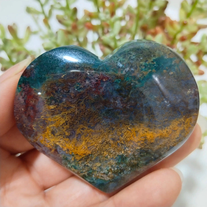 Moss Agate Heart