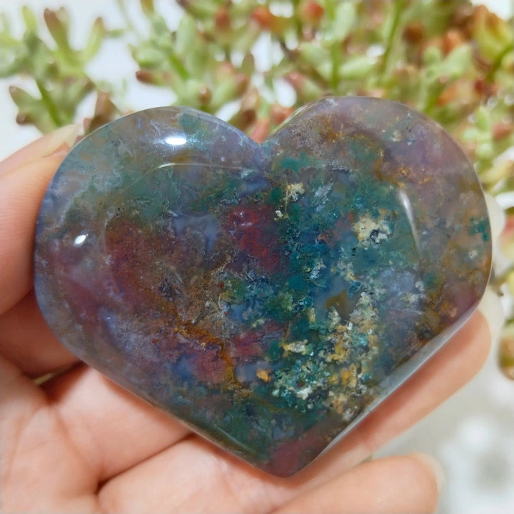 Moss Agate Heart