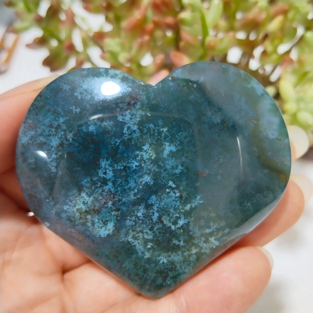 Moss Agate Heart