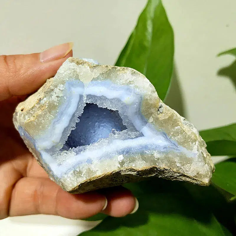 Natural Agate Blue Chalcedony Geode