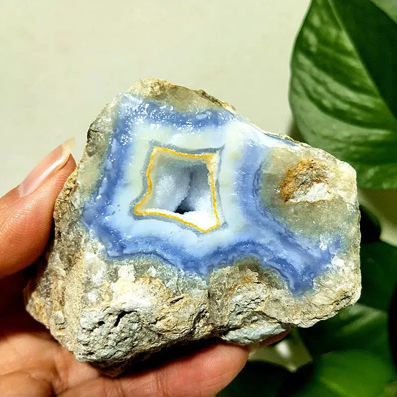 Natural Agate Blue Chalcedony Geode