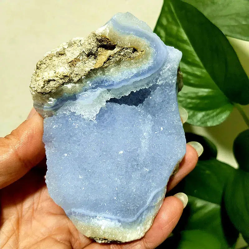 Natural Agate Blue Chalcedony Geode