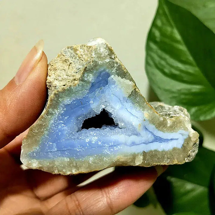 Natural Agate Blue Chalcedony Geode