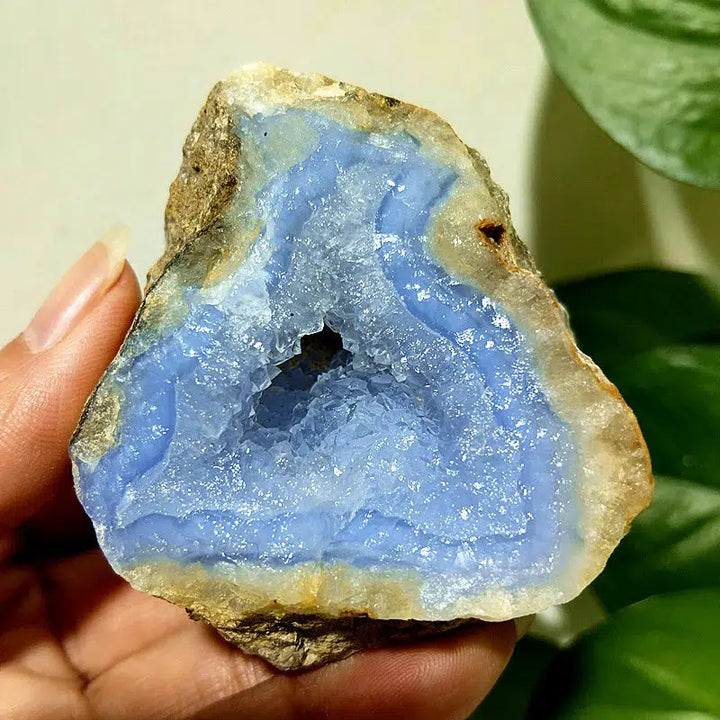 Natural Agate Blue Chalcedony Geode