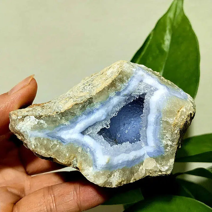 Natural Agate Blue Chalcedony Geode