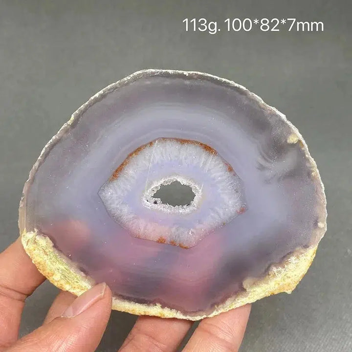 Natural Agate Druzy Slice