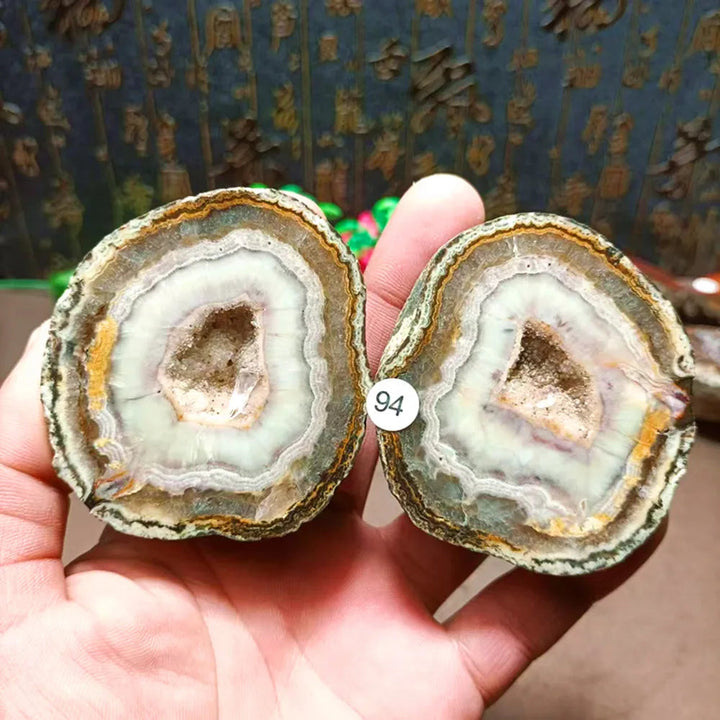 Natural Agate Geode Sliced Pairs