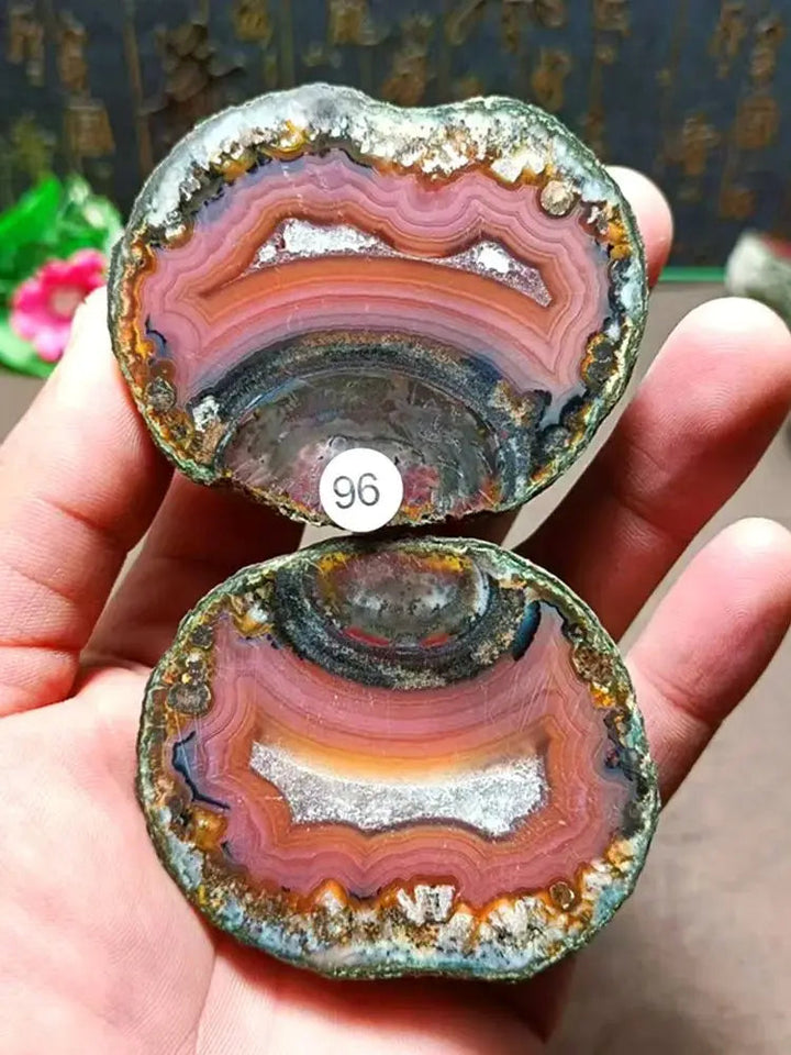 Natural Agate Geode Sliced Pairs