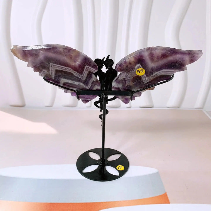 Natural Amethyst Carved Crystal Lovers Wings