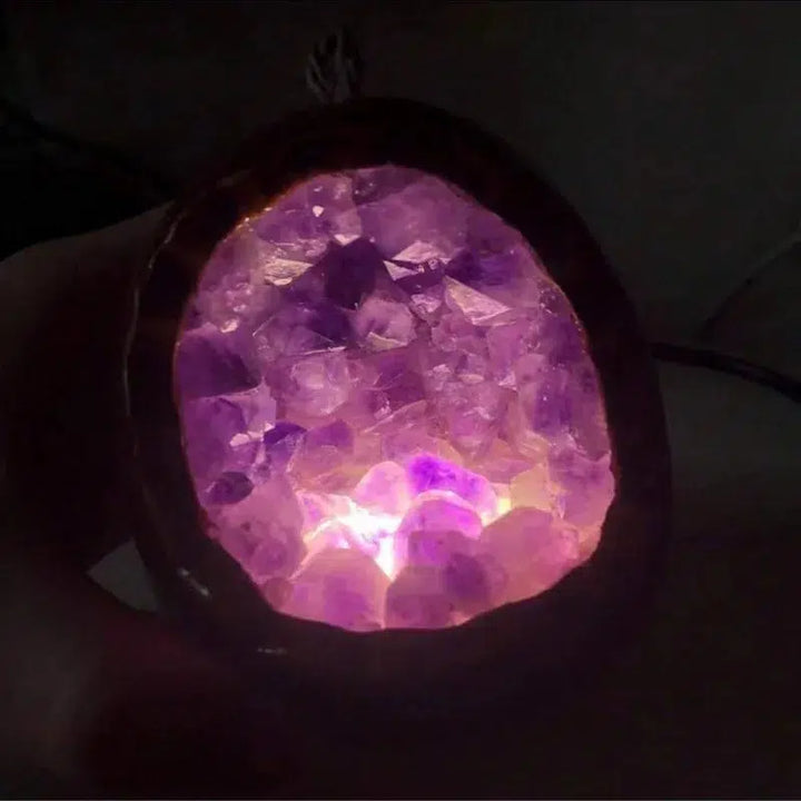 Natural Amethyst Cave Table Lamp