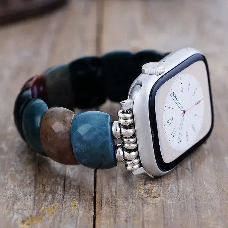 Natural Amethyst or Indian Agate “Cuff” Style Apple iWatch Band