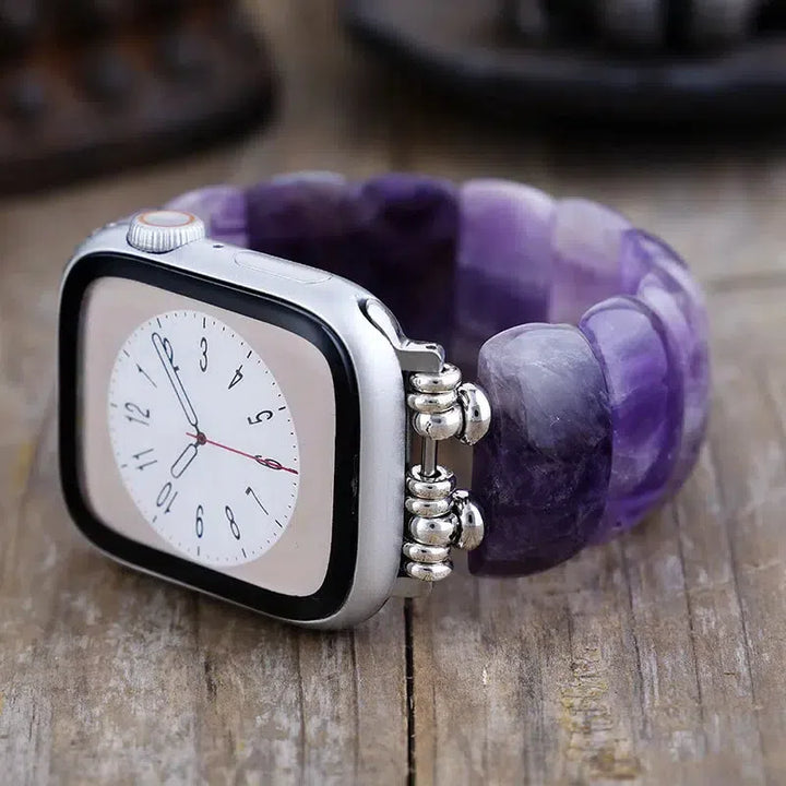 Natural Amethyst or Indian Agate “Cuff” Style Apple iWatch Band