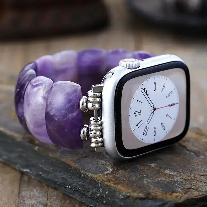 Natural Amethyst or Indian Agate “Cuff” Style Apple iWatch Band