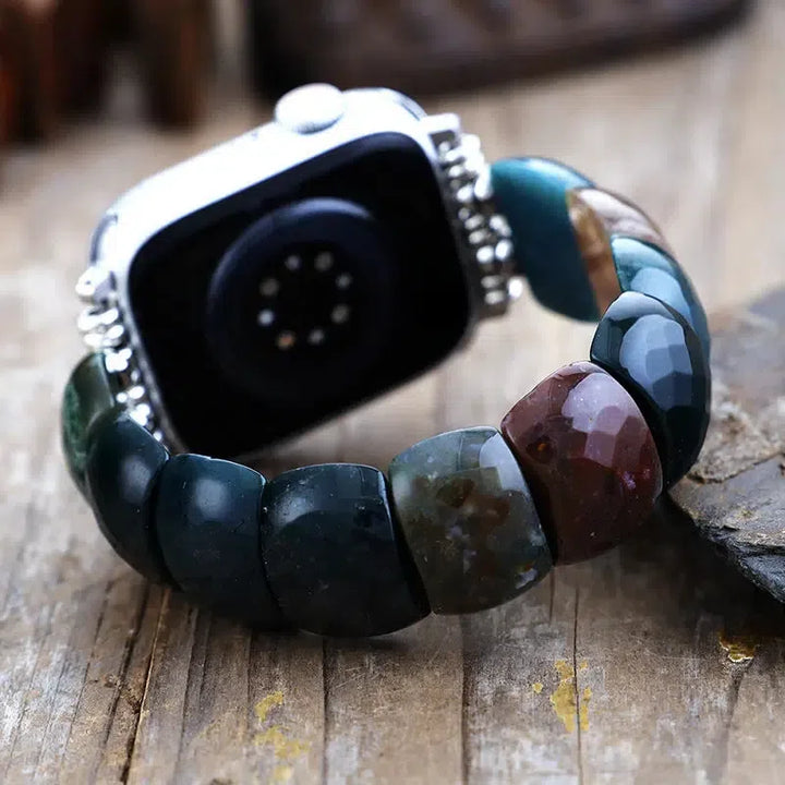 Natural Amethyst or Indian Agate “Cuff” Style Apple iWatch Band