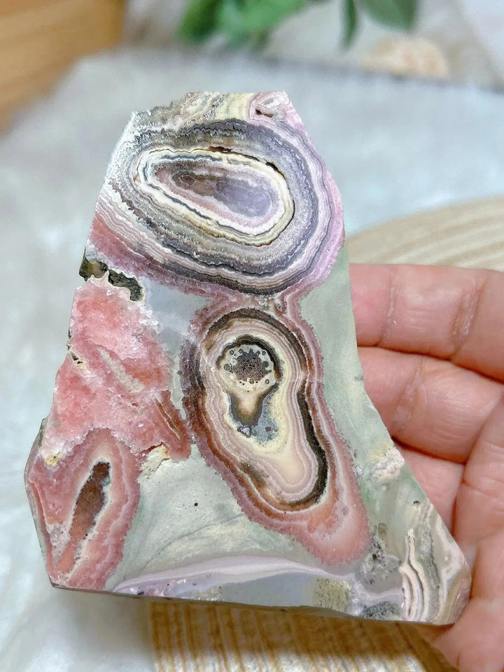 Natural Argentinian Rhodochrosite Slab Butterfly Wings