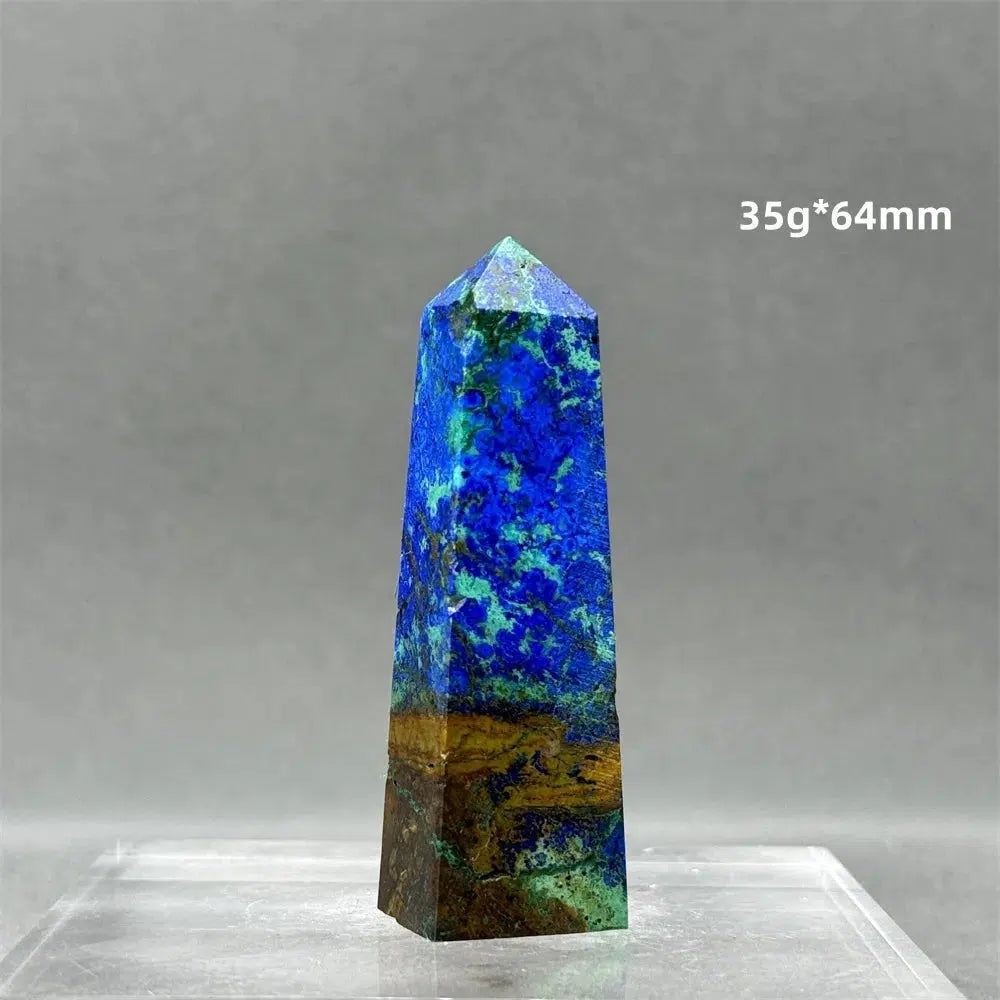 Natural Azurite Obelisk Tower