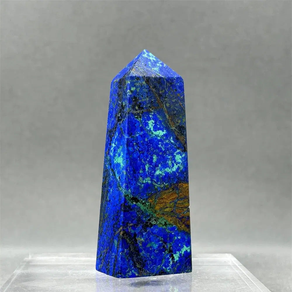 Natural Azurite Obelisk Tower