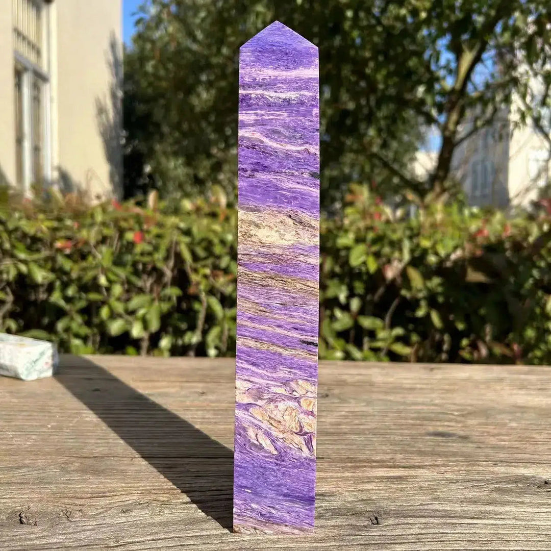 Natural Charoite Tower