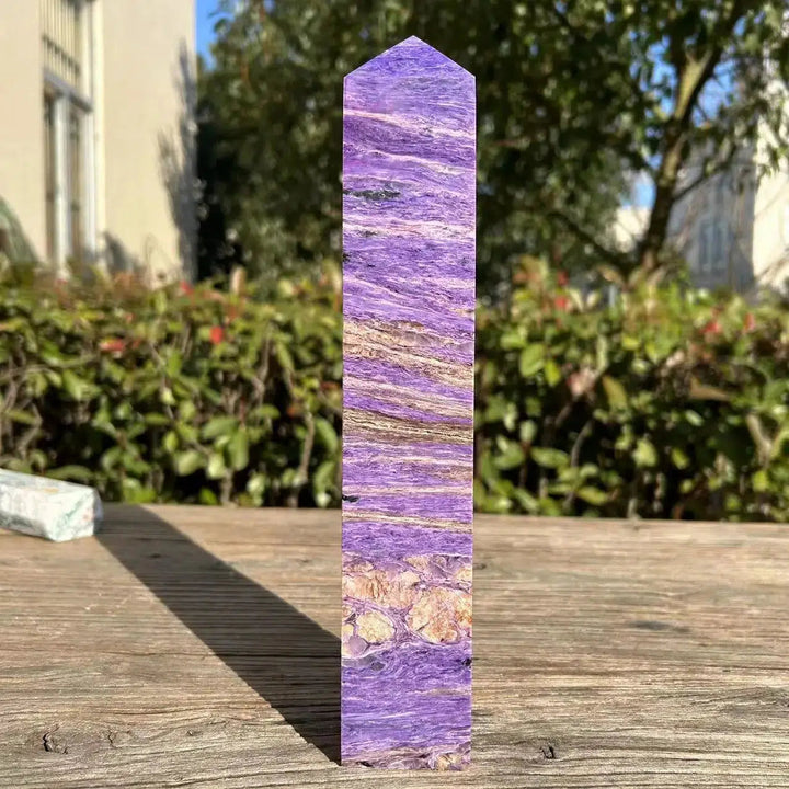 Natural Charoite Tower