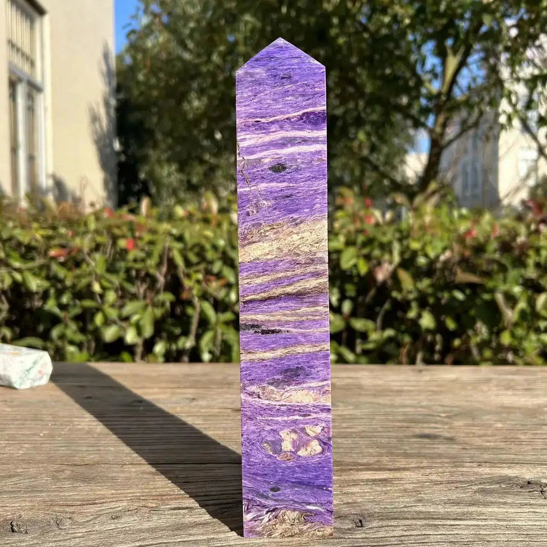 Natural Charoite Tower